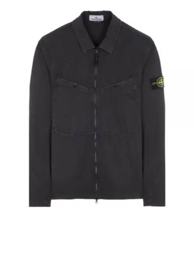 Wappen Patch Overshirt Zip Up Jacket Black - STONE ISLAND - BALAAN 2