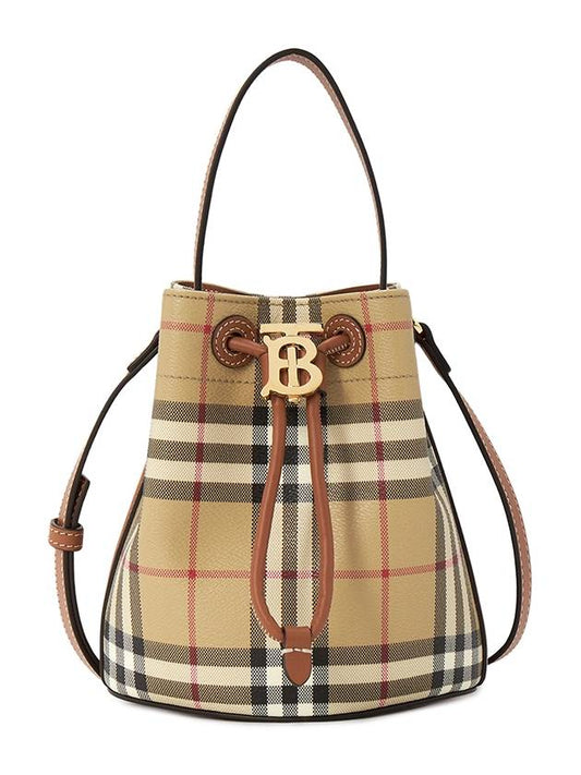 Check Bucket Bag Beige - BURBERRY - BALAAN 2