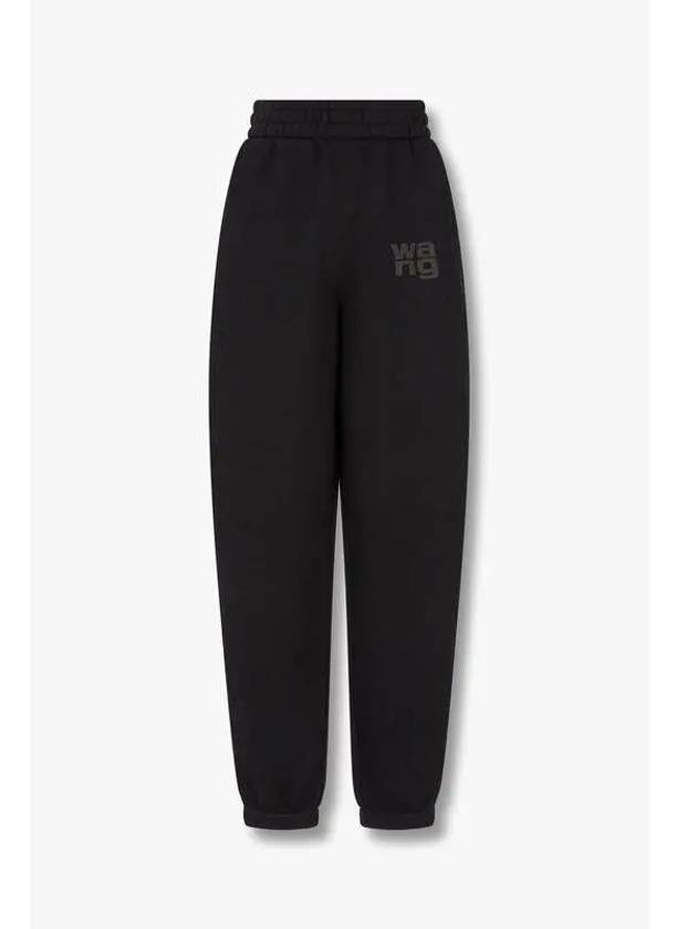 Puff Logo Warm Jogger Pants Black - ALEXANDER WANG - BALAAN 1