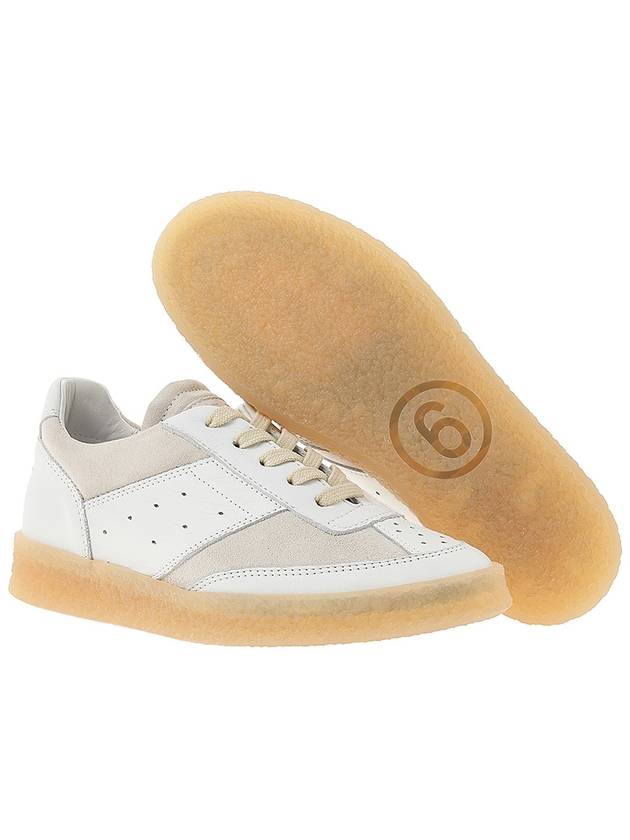 6 Court Suede Leather Low Top Sneakers White Beige - MAISON MARGIELA - BALAAN 6