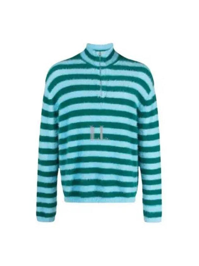 High Neck Striped Long Sleeve T-Shirt Green - SUNNEI - BALAAN 2