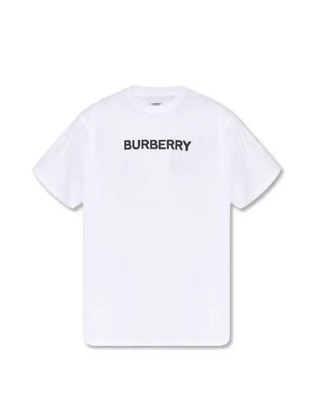 logo print cotton short sleeve t-shirt white - BURBERRY - BALAAN 3