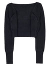 Le Crop Cardigan Alzou Black - JACQUEMUS - BALAAN.