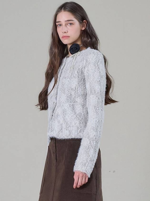 Tweed round cardigan gray - MITTE - BALAAN 2