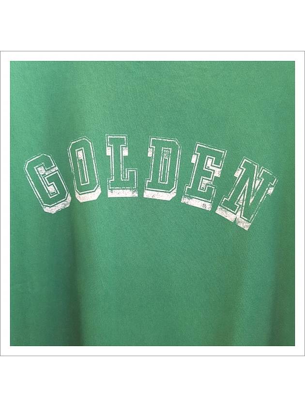 Logo Lettering Print Cotton Short Sleeve Green - GOLDEN GOOSE - BALAAN 3