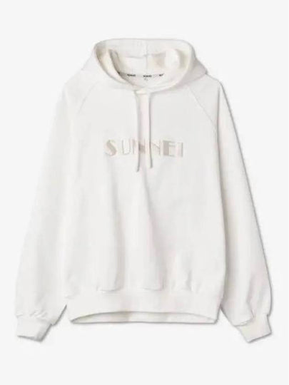 Embroidered Logo Hoodie White - SUNNEI - BALAAN 2