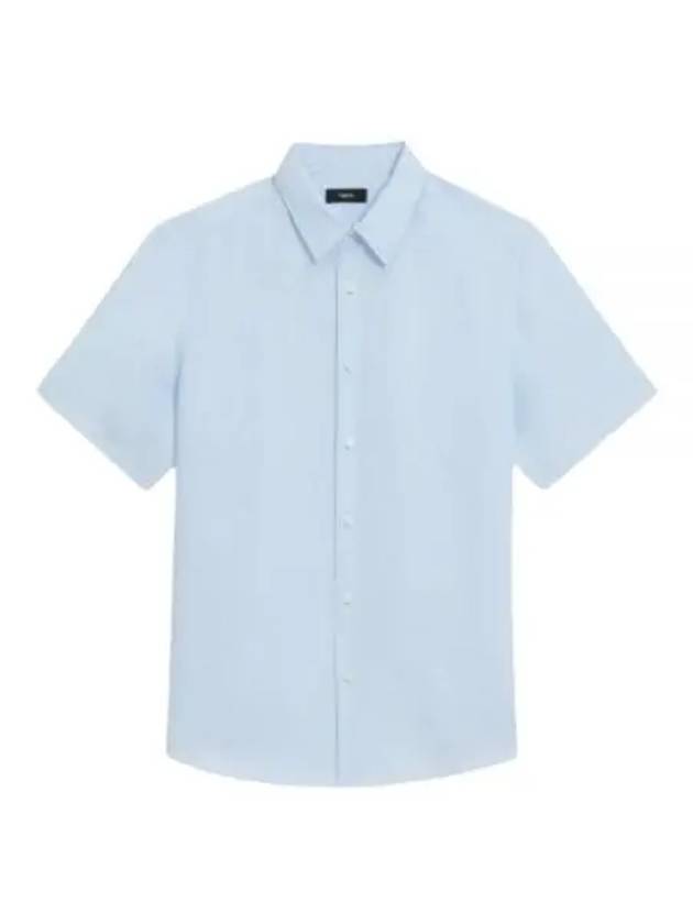 24 Irving Short Sleeve Shirt in Relaxed Linen N0373502 Y9H - THEORY - BALAAN 1