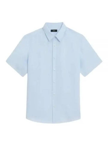 24 Irving Short Sleeve Shirt in Relaxed Linen N0373502 Y9H - THEORY - BALAAN 1