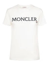 Women's Embroidered Logo Short Sleeve T-Shirt White - MONCLER - BALAAN 1