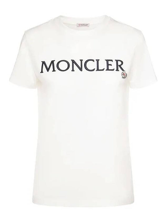 Embroidered logo short sleeve t shirt white - MONCLER - BALAAN 1