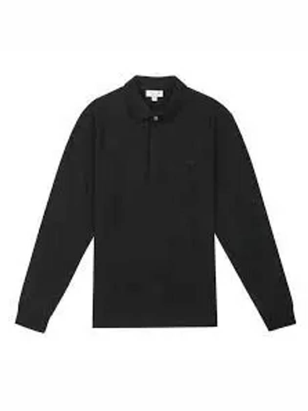 Stretch Cotton Long Sleeve Polo Shirt Black - LACOSTE - BALAAN 2