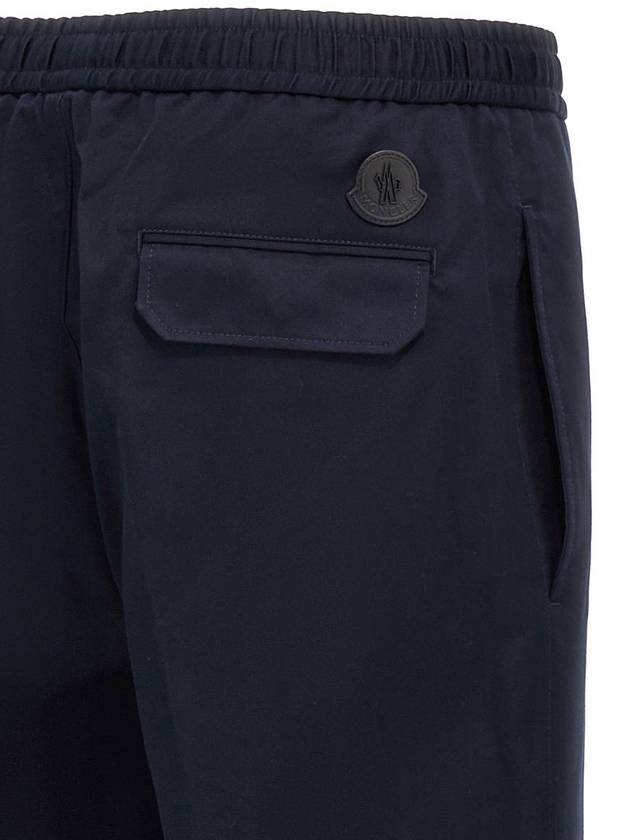 Cotton Crepe Jogging Straight Pants Night Blue - MONCLER - BALAAN 5