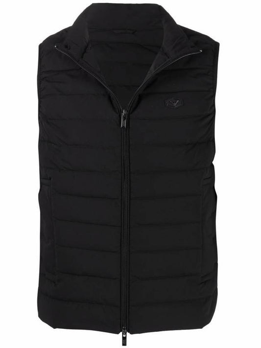 Core Bubble High Neck Logo Vest Black - EMPORIO ARMANI - BALAAN 1