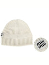 Cashmere Wool Beanie White - MIU MIU - BALAAN 2