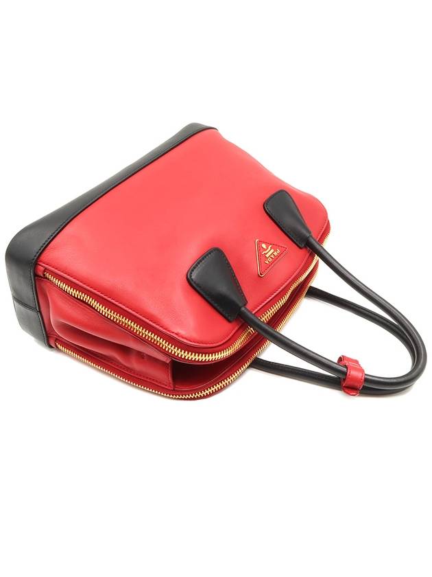 Women s Prada B2593C Red Black Two tone Soft Calfskin Tote 2WAY gt bag Gangbuk used luxury goods - PRADA - BALAAN 7