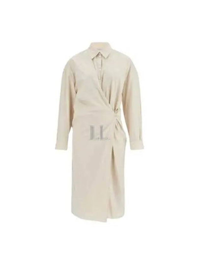 Straight Collar Twisted Long Dress Cream - LEMAIRE - BALAAN 2