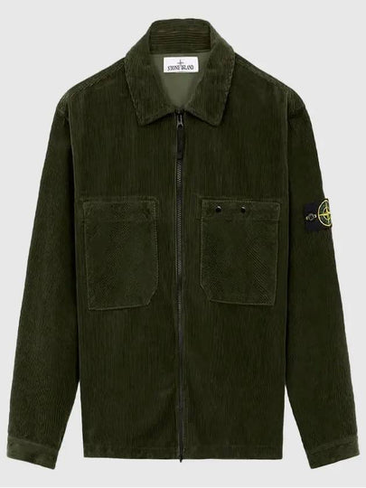 Wappen Patch Corduroy Cotton Jacket Green - STONE ISLAND - BALAAN 2