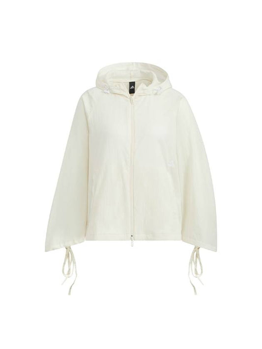 Summer Woven Zip Up Hoodie Light Beige - ADIDAS - BALAAN 1