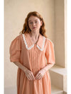 Caisienne puff sleeve pintuck frill dress_coral - CAHIERS - BALAAN 2