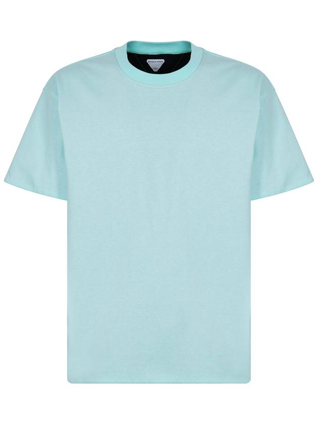 Long Sleeve T-Shirt 744998V16E04602 PALE TURQUOISE NAVY - BOTTEGA VENETA - BALAAN 7