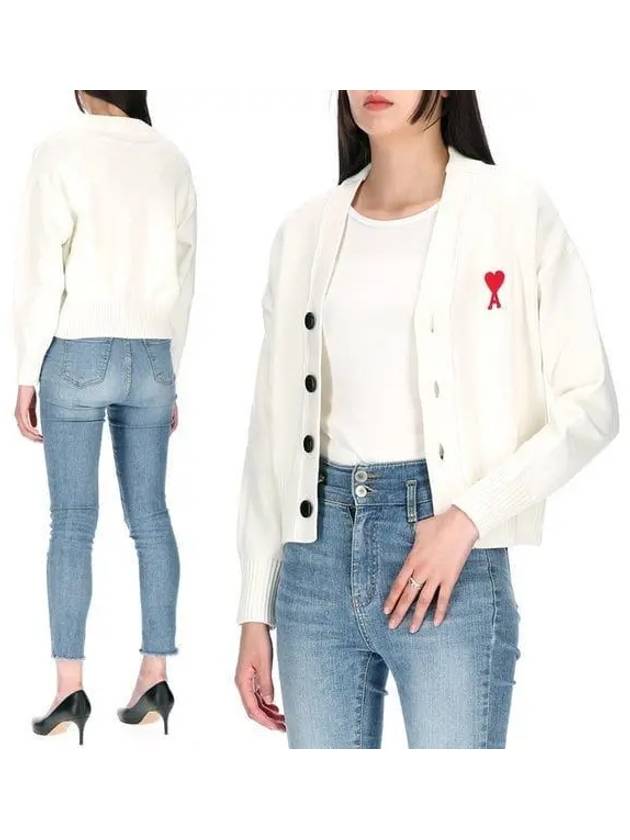 De Coeur Button Up Cardigan White - AMI - BALAAN 2