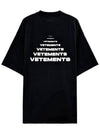 Pyramid Logo Short Sleeve T-Shirt Black - VETEMENTS - BALAAN 3