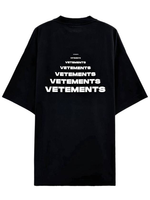 Pyramid Logo Short Sleeve T-Shirt Black - VETEMENTS - BALAAN 3