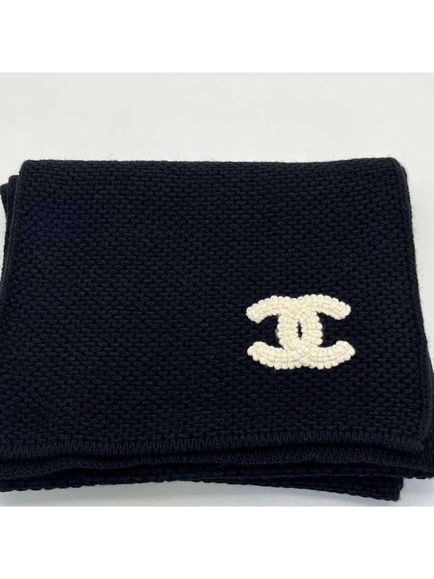 CC logo cashmere muffler black AAA397 - CHANEL - BALAAN 2