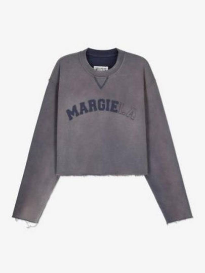 Logo Vintage Cropped Cotton Long Sleeve T-Shirt Lilac - MAISON MARGIELA - BALAAN 2