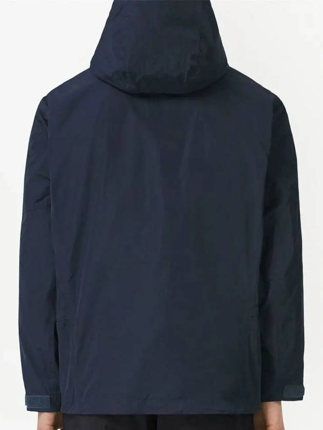 Men's Logo Applique Lightweight Zip-Up Hoodie Navy - BURBERRY - BALAAN 5