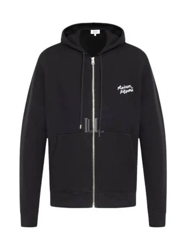 Handwriting Comfort Zip Up Hooodie Black - MAISON KITSUNE - BALAAN 2