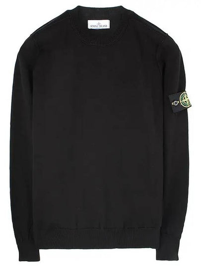 Logo Patch Knit Top Black - STONE ISLAND - BALAAN 2