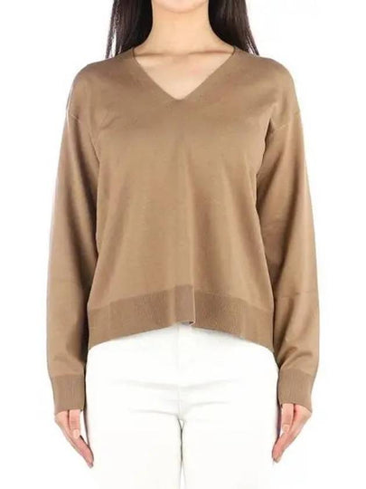 Alghero V Neck Knit Top Brown - MAX MARA - BALAAN 2