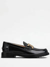 Brushed Leather Chain Loafers Black - TOD'S - BALAAN 3