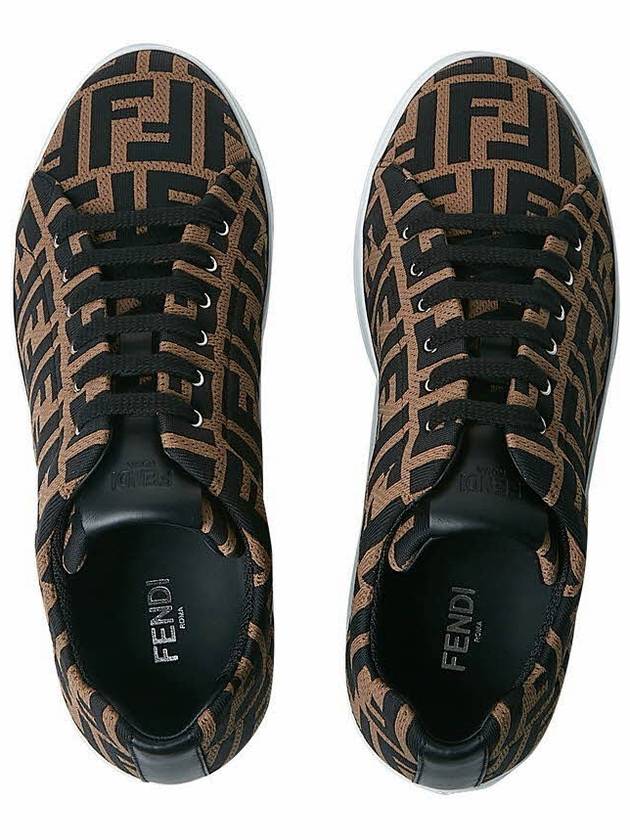 Tech Fabric Low Top Sneakers Brown - FENDI - BALAAN 7