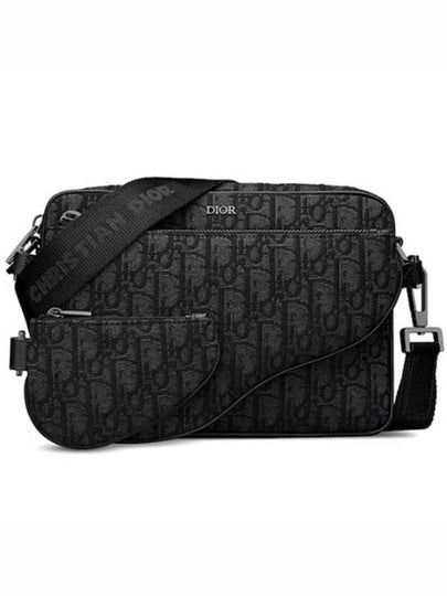 Oblique Jacquard Saddle Triple Pouch Cross Bag Black - DIOR - BALAAN 2