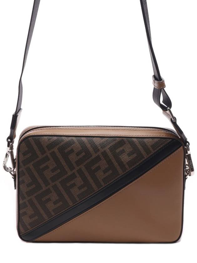 FF motif leather cross bag brown - FENDI - BALAAN 3