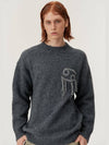 Alpaca Embroidered Knit Sweater Midnight Blue MM223KW002MBL - MONTSENU - BALAAN 1