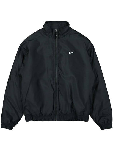 Sportswear NRG Solo Swoosh Satin Bomber Jacket Black Bleached Coral - NIKE - BALAAN 1