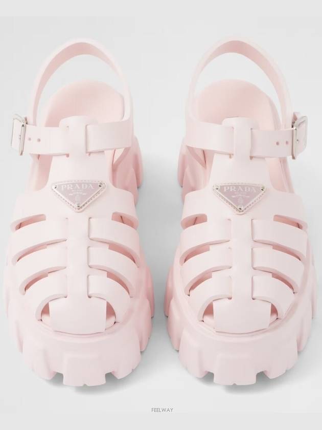 Monolith Rubber Sandals Alabaster Pink - PRADA - BALAAN 4