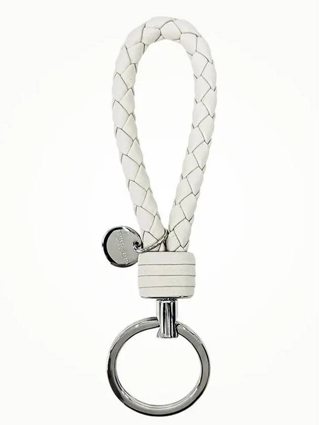 Intrecciato Leather Key Holder White - BOTTEGA VENETA - BALAAN 2