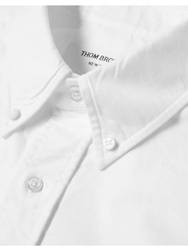 Oxford Striped Grosgrain Armband Classic Long Sleeve Shirt White - THOM BROWNE - BALAAN 4