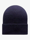 Cashmere Blend Beanie Navy - MONCLER - BALAAN 3