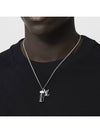 Men's Monogram Eclipse Charms Necklace Silver - LOUIS VUITTON - BALAAN 4