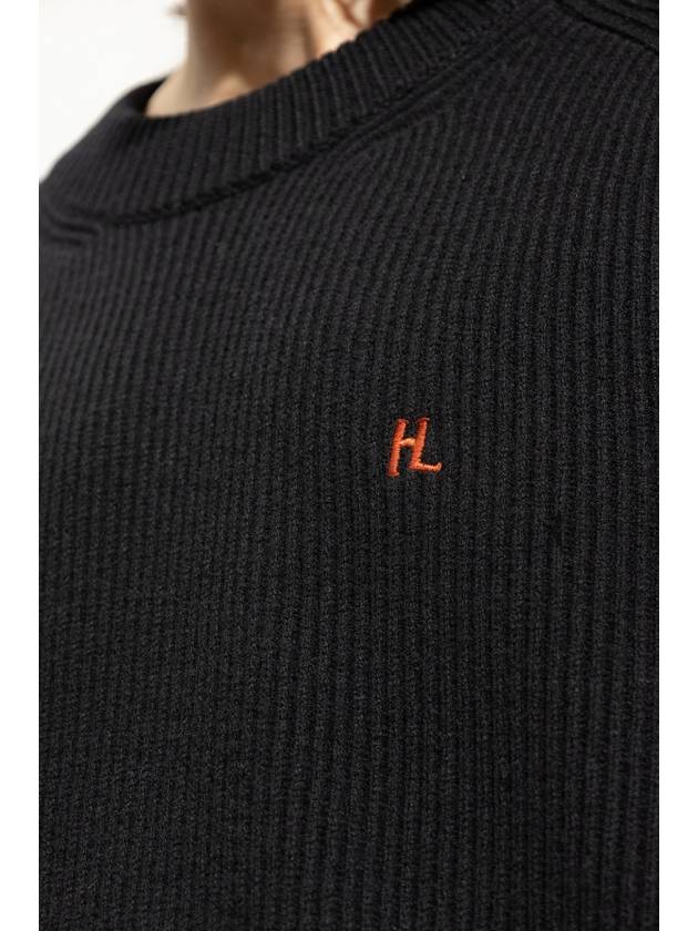 Mini Logo Crew Knit Top Black - HELMUT LANG - BALAAN 6