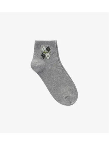 Men s Argyle Ankle Socks Melange Gray - LACOSTE - BALAAN 1