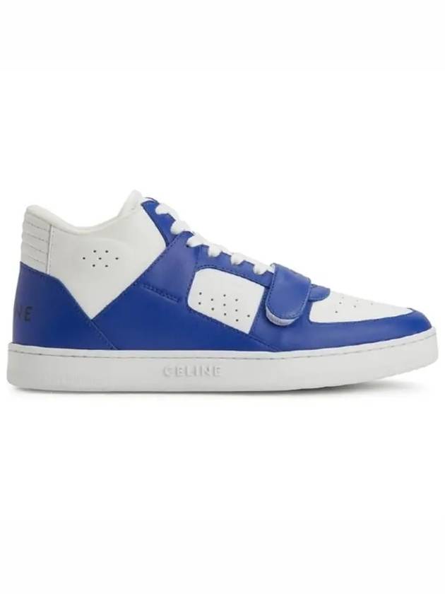 Velcro CT 02 Mid Top Sneakers Optic White Blue - CELINE - BALAAN.