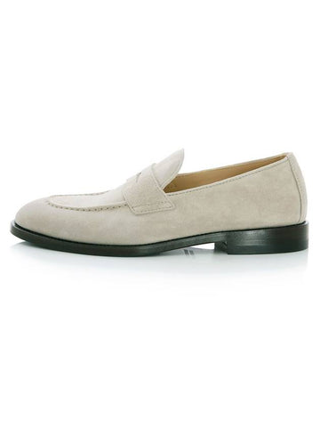 Penny Suede Loafers Ivory - BRUNELLO CUCINELLI - BALAAN.