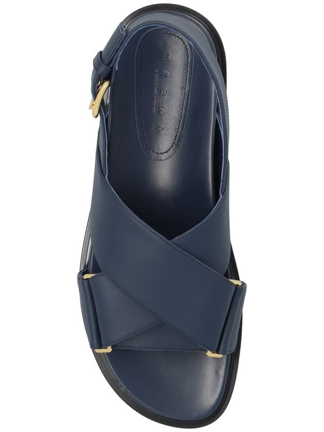 Marni Leather Sandals, Women's, Navy Blue - MARNI - BALAAN 6