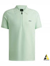 Jayno Zipper Neck PK Shirt Open Green - HUGO BOSS - BALAAN 2